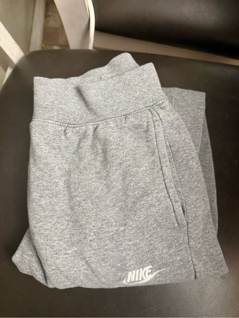 Nike Kids Gray Heather Joggers with Logo